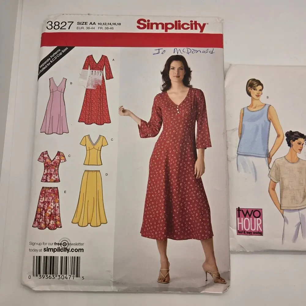 VTG Sewing Patterns Y2K Lot of 2 Butterick 5948 Cut Simplicity 3827 Cut